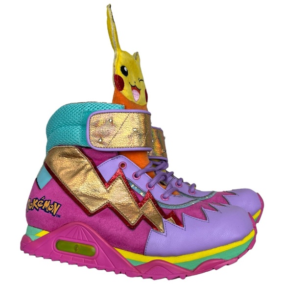 Irregular Choice Pokemon Flames and Bolts High Top Sneakers - Picture 4 of 9